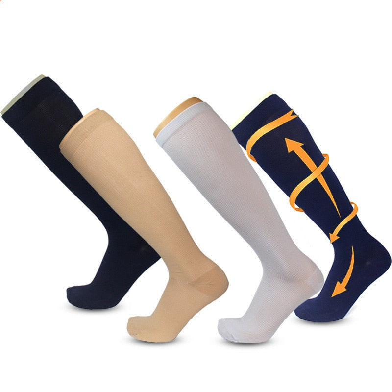 Unisex Professional Compression Socks, Breathable, Anti Swelling, Fatigue Pain Relief, High Stockings