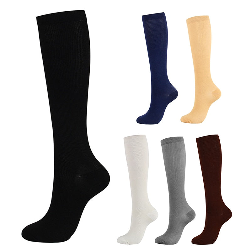 Unisex Professional Compression Socks, Breathable,   Anti Swelling,   Fatigue Pain Relief, High Stockings