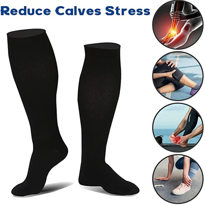 3 Pair Knee High  for  Varicose Veins,   Anti Fatigue, Pain Relief Compression Stockings