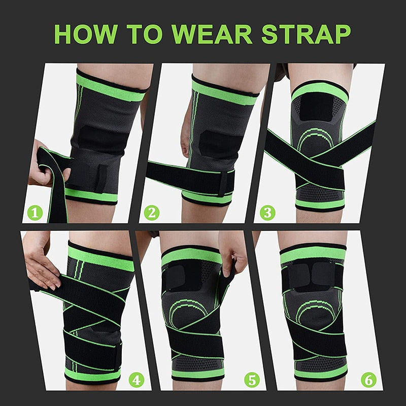 Knee Brace with Adjustable Supporting Strap