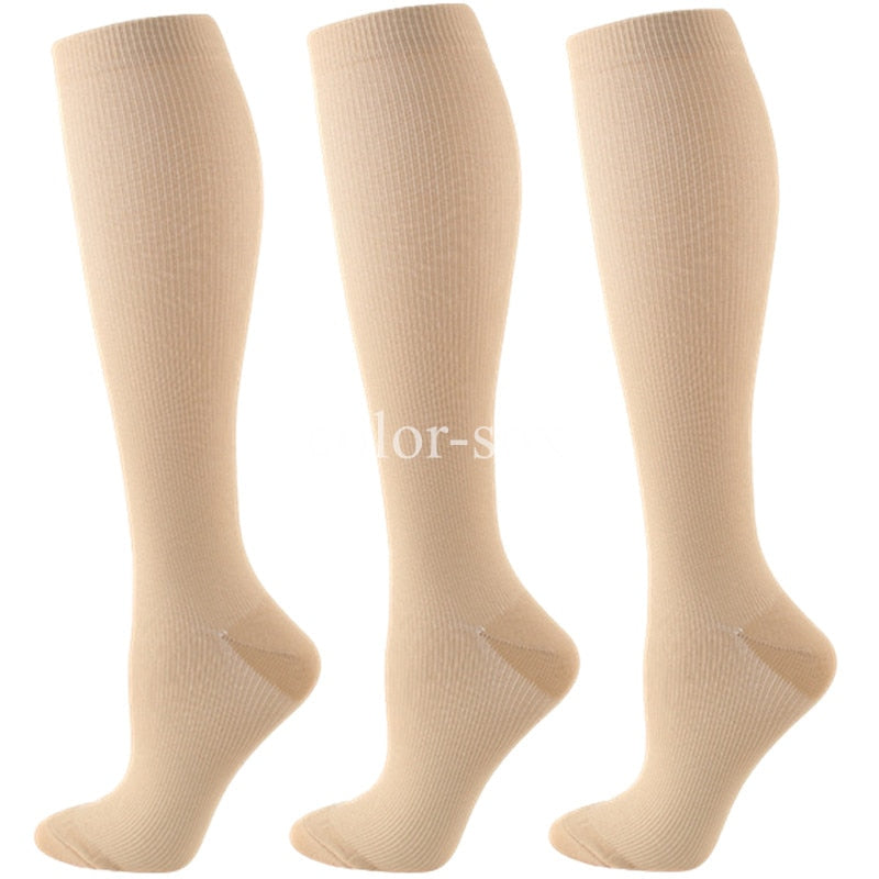 3 Pair Knee High  for  Varicose Veins,   Anti Fatigue, Pain Relief Compression Stockings